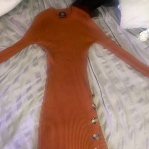Brown sweater dress